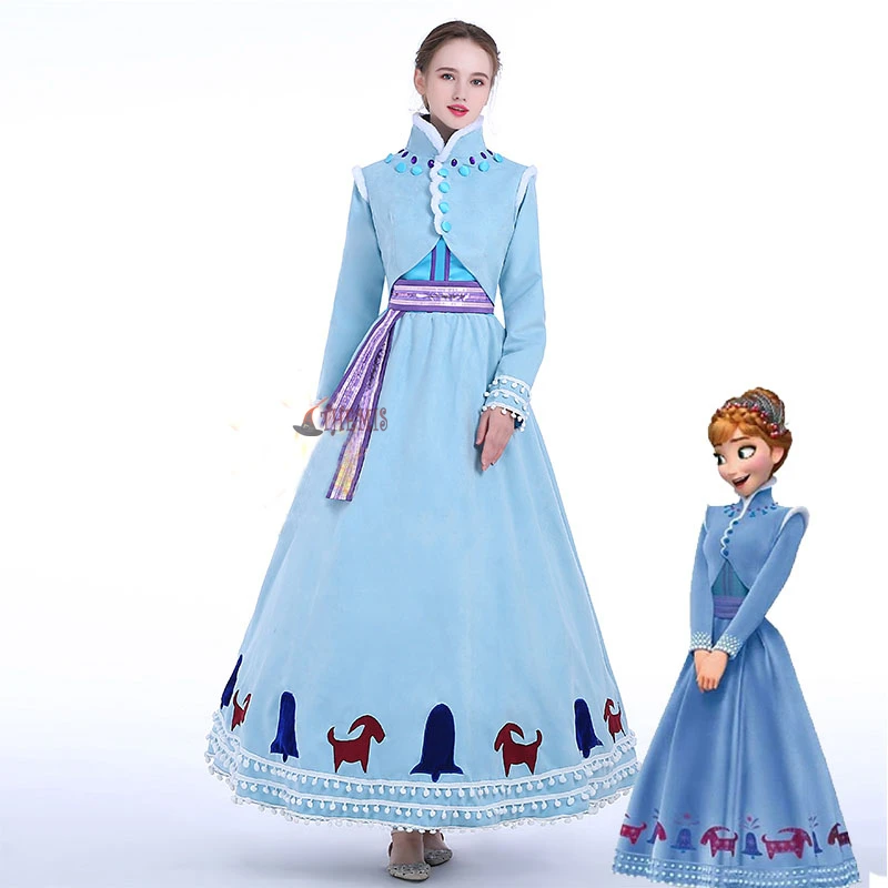 

Athemis Anna Princess Dress Cosplay Costume Halloween Carnival Christmas Fancy Party Outfit High Quality