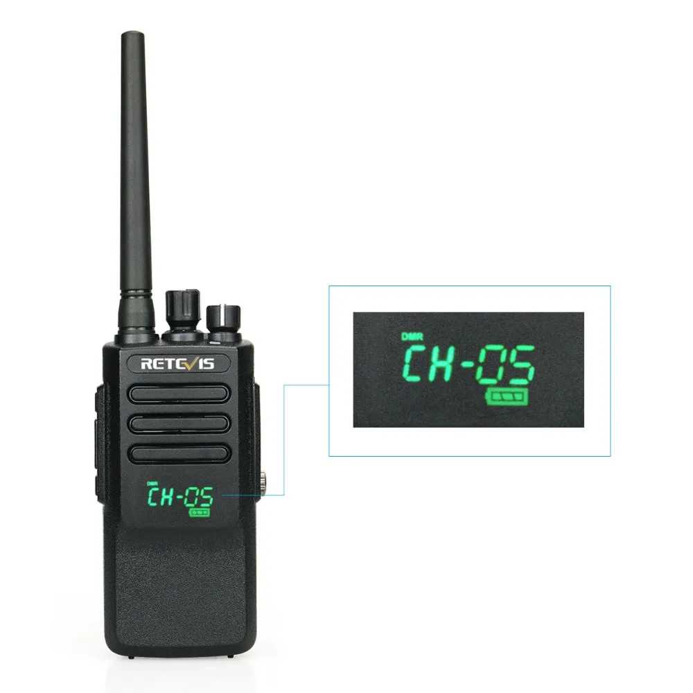 

Retevis RT50 10W IP67 DMR Digital Tube Character Dual Time UHF Two Way Radio HF Transceiver Communicater Walkie Talkie A9142A