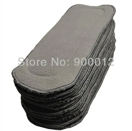 

5 Pcs Bamboo Fiber Charcoal 5 layers 3+2 Washable Cloth Diaper Nappies sewn Inserts With Microfiber Reusable insert