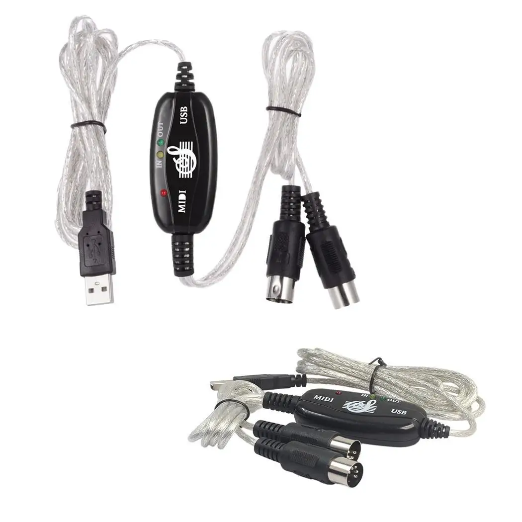 USB в кабель MIDI конвертер для музыки черный адаптер клавиатуры 190 см/74 8 дюйма шнур| |