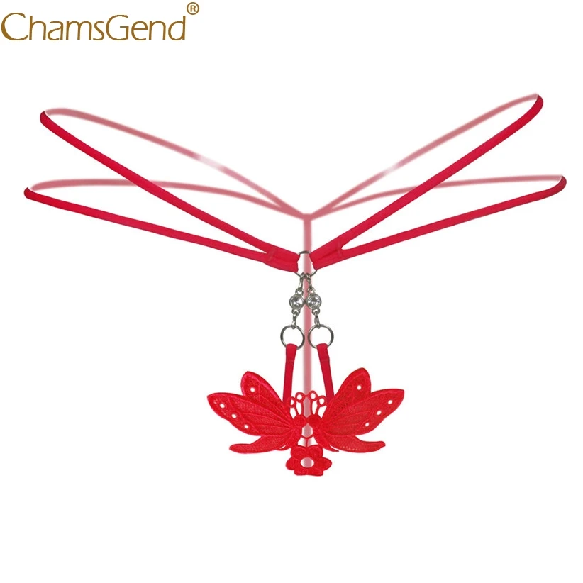 Chamsgend Intimates Sexy Underwear Women Hot Butterfly Diamonds Decals Sexy G String Thongs Sexy Lingerie Knickers Panties 80111
