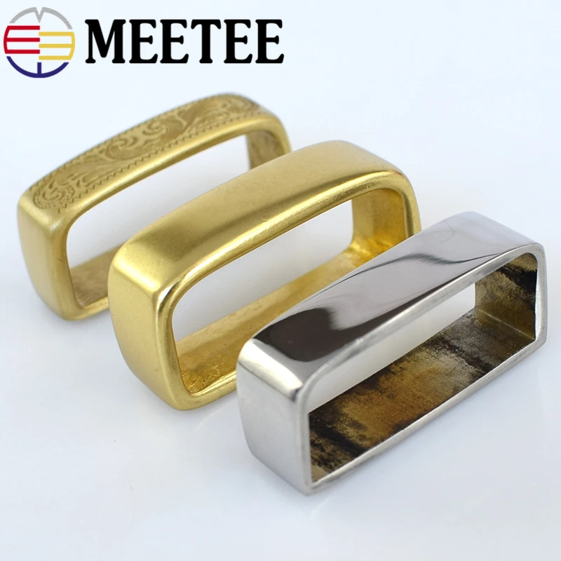 2шт Meetee 30 мм-40 мм мужские пряжки для кожаных поясов металлические медные цельные латунные кольца для ремня Пряжка Сделай Сам кожевенное ремесло аксессуары F1-47