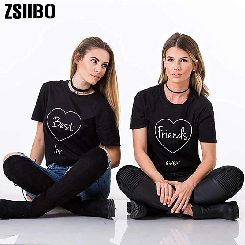 Футболки с надписью «Best Friend Forever»; Милые одинаковые футболки для девочек; Прямая поставка