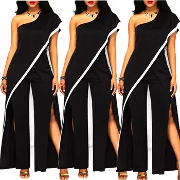 

Women Clubwear Bodycon Short Sleeve Jumpsuit Off Shoulder Romper Playsuit Long Pants Trousers