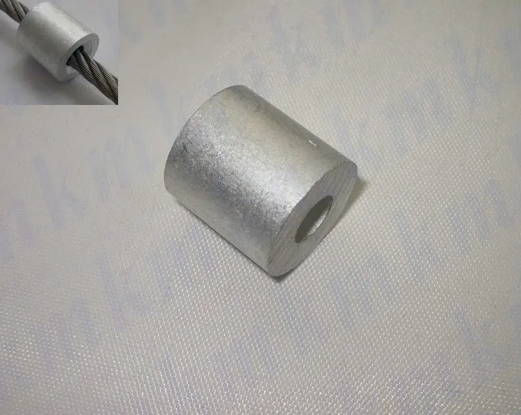 

Free shipping Wholesale Rigging Hardware American Standard 3/32 or 1/8 Inch Round Aluminium Crimp Sleeves Ferrule for Wire Rope