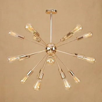 

Vintage big Spider chrome/gold color hang Pendant Lights 12/18 heads adjust E27 LED pendant lamp for home restaurant living room