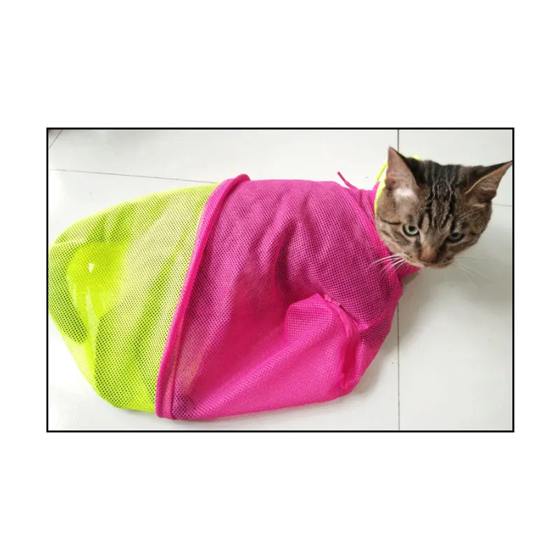 Pet Cat сумка для принадлежностей для ухода за телом мытье ногтей клиппинг Купание Регулируемая сдержанная без укуса царапины Встроенная Сетчатая Сумка для чистки ушей