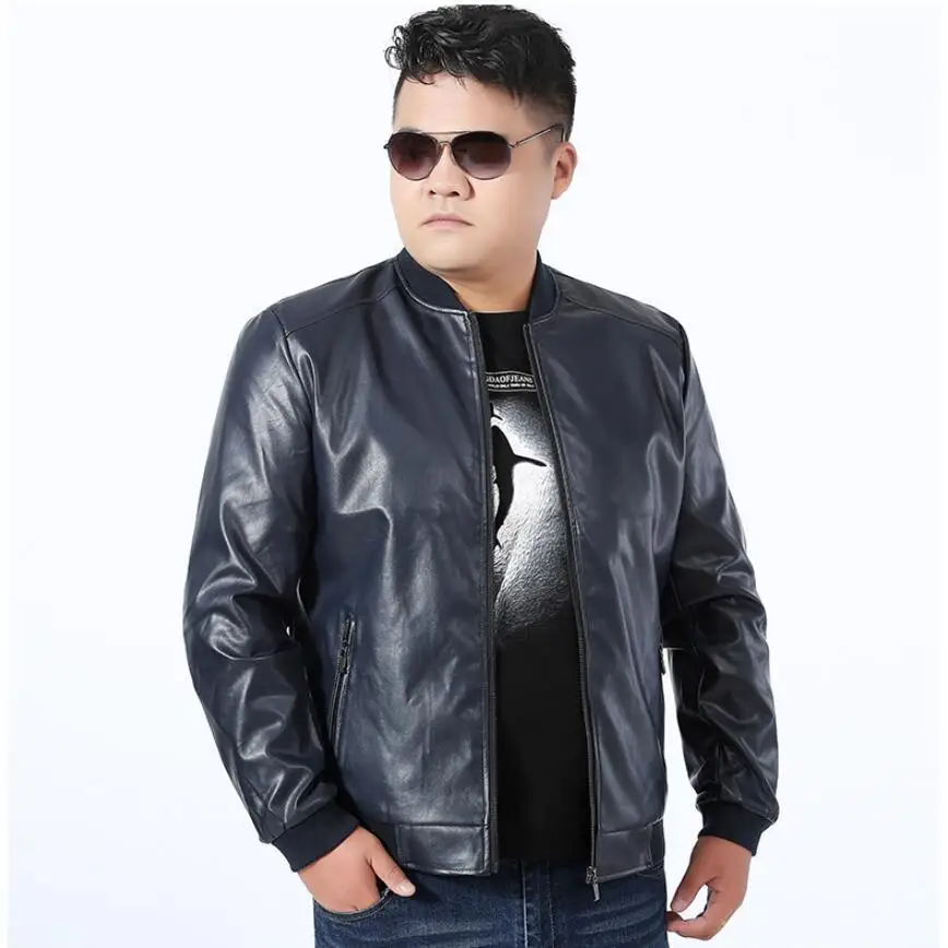 Плюс размер 8xl 7xl 6xl 5xl осень зима мужская кожаная куртка брендовая одежда мотоциклетная куртка Качественная мужская кожаная куртка - Цвет: 2