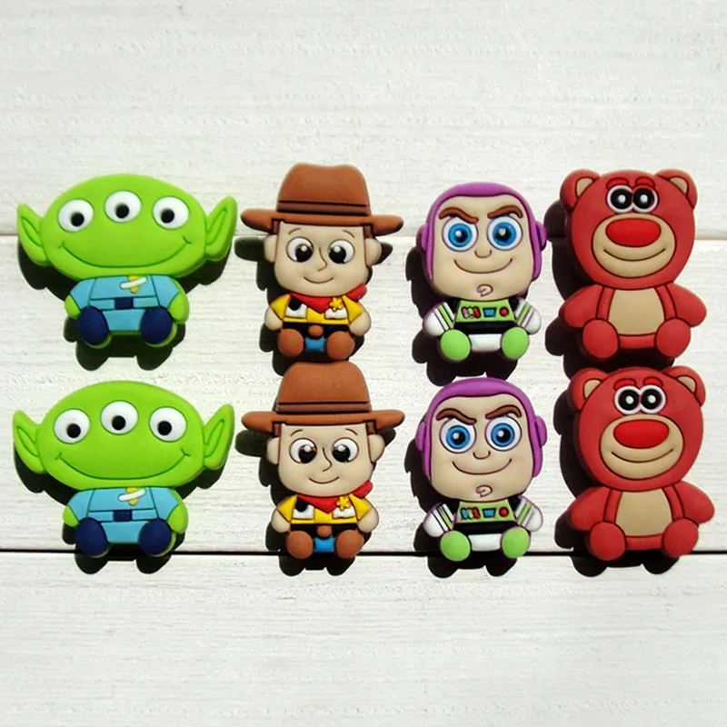 

80pcs Toy Story Cartoon PVC Shoe Buckles Shoe Charms Fit Croc For Shoes&wristbands with Holes Furniture Accessories Kids Gifts