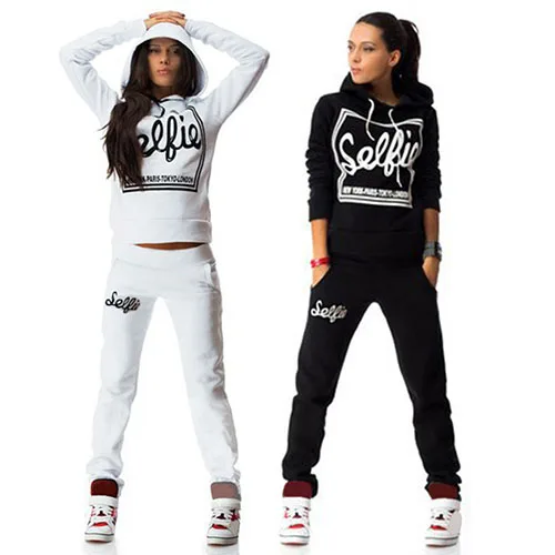

Women Casual Printed Tracksuit 2 Pieces Set Suit Long Sleeve Hoodie+Long Pants