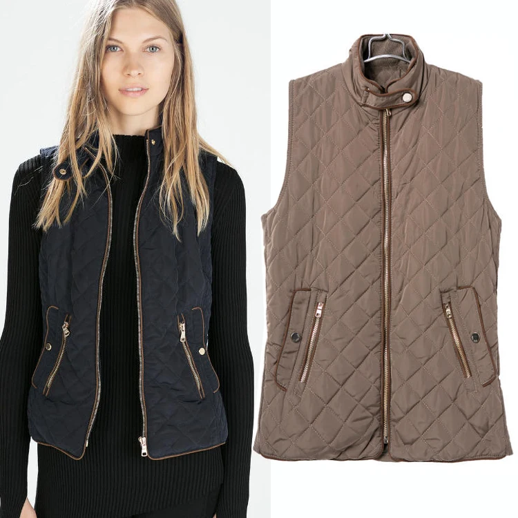2014 new winter fashion women Quilted Cotton Vest wholesalein Vests