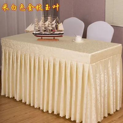 Conference room table set tablecloth tablecloth, fabric tablecloth, exhibition sign in long table table skirt table cover table