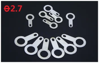 

300pcs M2.7 Silver-plated copper single head soldering terminal circular weld washer welding sheet brass soldering lug