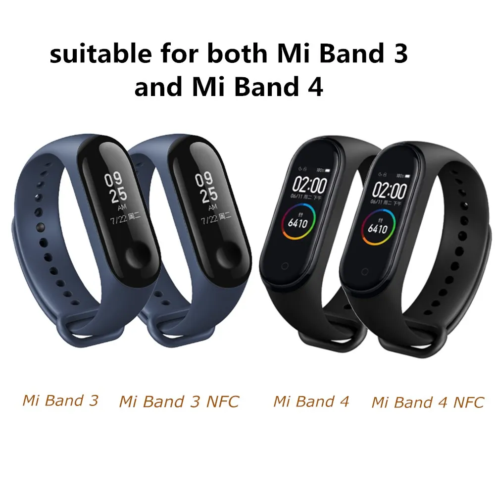 Силиконовый браслет для xiaomi mi band 4 3 браслет чистый двойной цвет сменный ремешок mi Band 4 3 mi band 4 3 ремешок на запястье