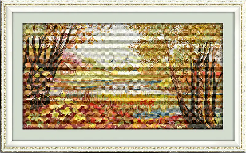 

Autumnal scenery Printed on Canvas DMC Counted Chinese Cross Stitch Kits printed Cross-stitch set Embroidery Needlework
