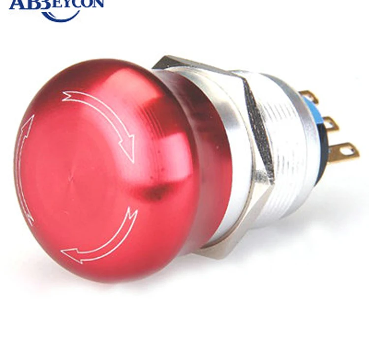 

TY 2219S1 22mm CE ROHS 1NO1NC RED new style waterproof emergency stop push button switch