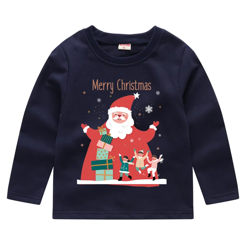 New Baby Girls Christmas Sweatshirts Autumn Winter Children Sweatshirts Long Sleeves Sweatshirts T-shirt Kids Clothes