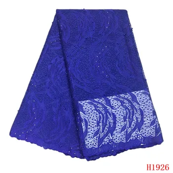 

2019 Hot Selling beaded African Tulle lace fabrics High Quality Nigerian Lace Fabric For Women French Mesh Lace FabricHX1926-1