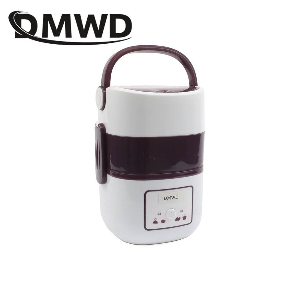 DMWD 3 слоя Электрический теплоизоляция Ланч-бокс Пароварка для еды Мини рисоварка из нержавеющей стали контейнер для еды нагреватель ЕС вилка
