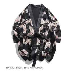 Sinicism магазин 2019 для мужчин Открыть стежка куртки Streewear Лето Свободные куртки китайский стиль моды мужской плюс размерные куртки