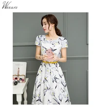WMWMNU 2018 European summer new Korean women printed long sleeveless dress fashion dress and put the word A