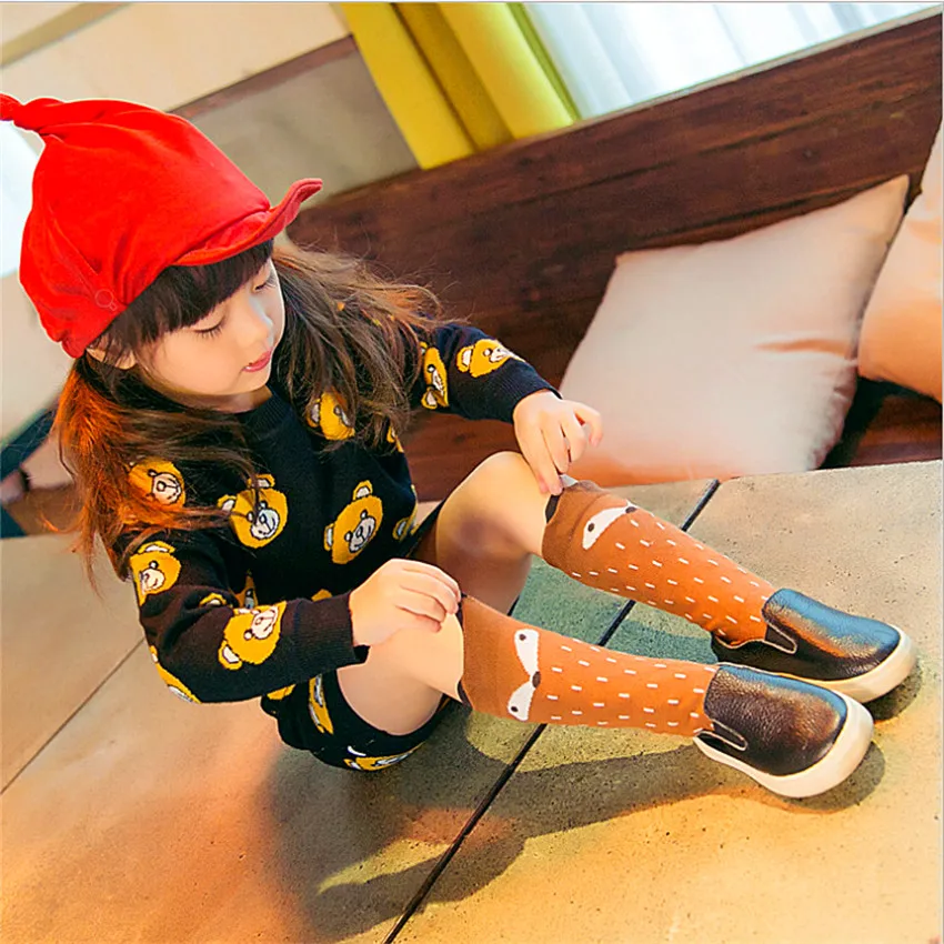 

Newborn Infant Baby Boy Girl Kids Socks Funny Socks Hosiery Happy Kids Age 1-6y Cotton Loose Heap Knee Seamless Ankle Long Socks