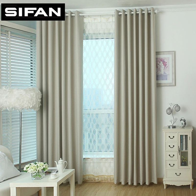 

Solid Color Small Square Plain Linen Blackout curtain for Living Room Window Modern Style Curtains Custom Made