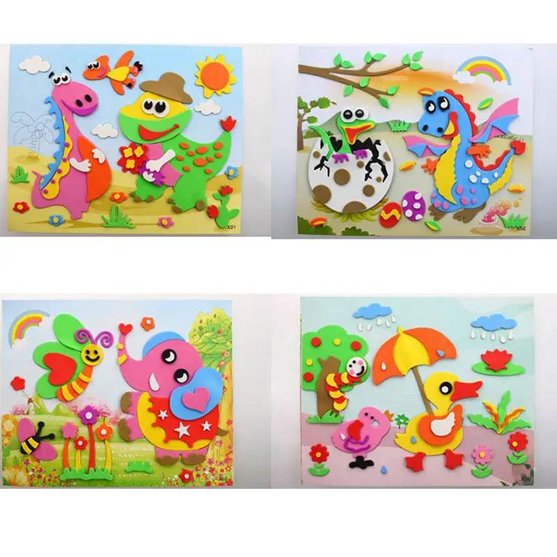 

DIY Handmade Mix Color Educational 3D Eva Foam Sticker Puzzle Toys Crafts Gifts For Children Baby Randomly Sent