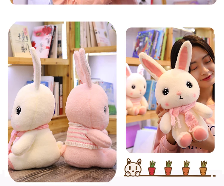 1 pc/25 Вт, 30 Вт, 40 см kawaii туалетный свитер кролик плюшевые игрушки прекрасный шарф с животными Кролик Куклы для девочек Подарки на день рождения