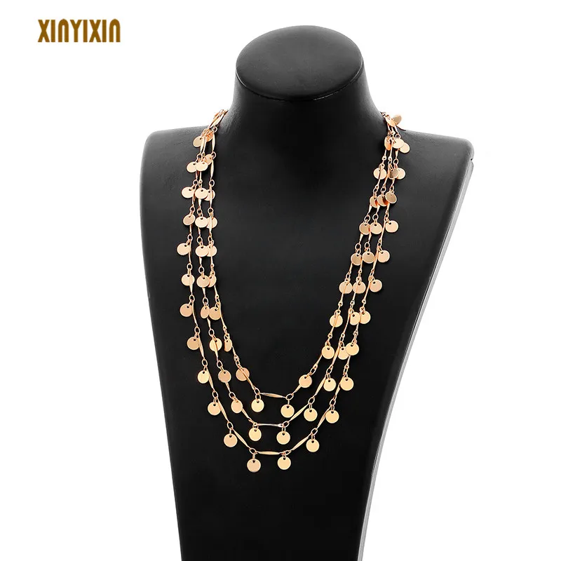 

Multi Layers Chains Choker Necklace for Women Gold Silver Trendy Punk Necklace New Fashion Jewelry Collar de mujer Wholesale