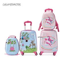 Chupermore милые детские багажные наборы с героями мультфильмов Спиннер 18 дюймов чемодан студенческий Детский рюкзак для девочек и мальчиков чемодан колеса
