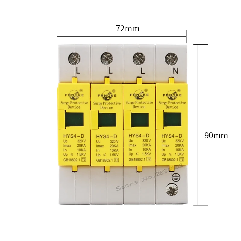 320 V 10KA~ 20KA 4 P 4-полюсный SPD дом Защита от перенапряжения защитное Низковольтное предохранительное устройство HYS4-D/4 50 hz/60 hz автоматические выключатели