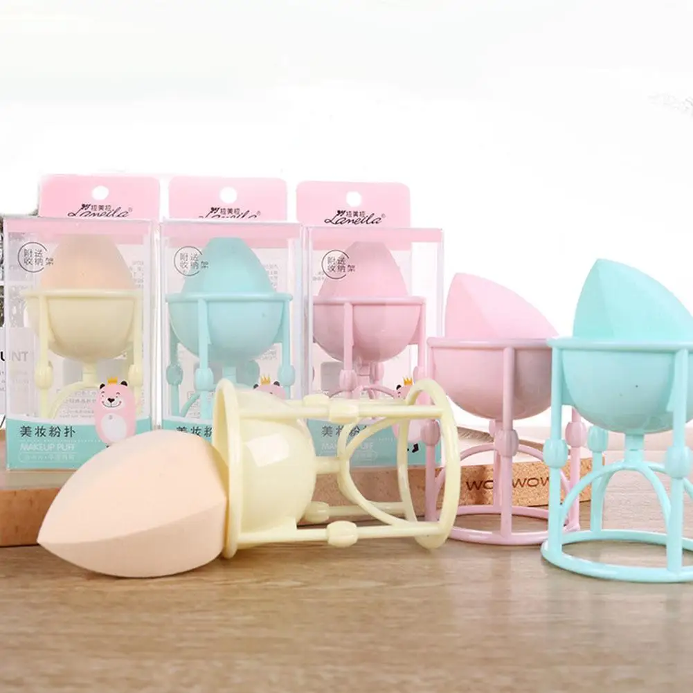 HobbyLane Hexagonal Diamond Makeup Foundation Sponge Cosmetic Puff Concealer Powder Puff with Powder Puff Stand Random Color 628