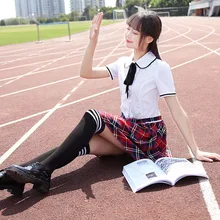 The new spring and summer uniforms Japanese student uniforms suit women’s dress skirt sailor suit T5