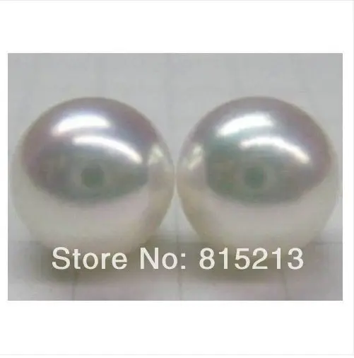 

hot sell new - wb00396 THE REAL NATURAL 12-13MM PERFECT ROUND SOUTH SEA WHITE LOOSE PEARL earrings 14 K