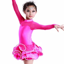 Детские костюмы для латинских танцев; 7 цветов; платья для латинских танцев; ; ; платья для танцев для девочек