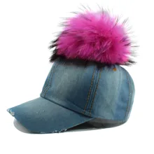 15 см енота Мех животных мяч Пипидастр Бейсбол Кепки Мода Зима Открытый Для женщин Для мужчин Жан Snapback шляпа девушка Кости Gorras planas кепки s