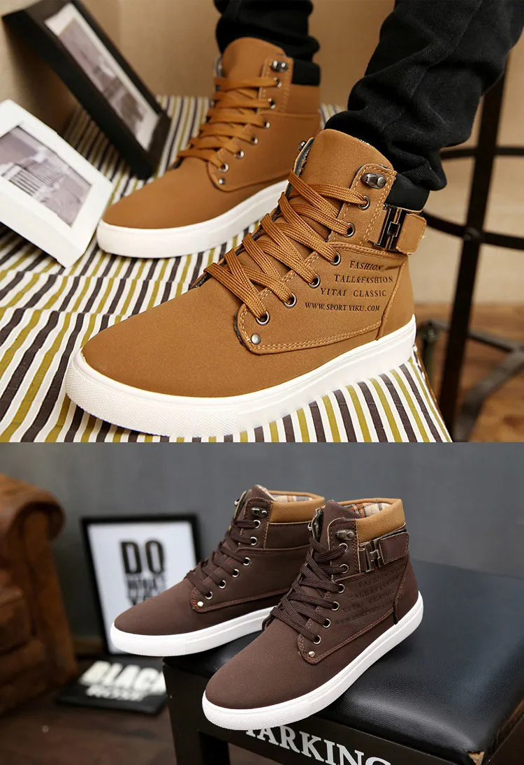 Men Snow Boots Fashion Microfiber PU Warm Plus Cotton Ankle Autumn Winter Boots