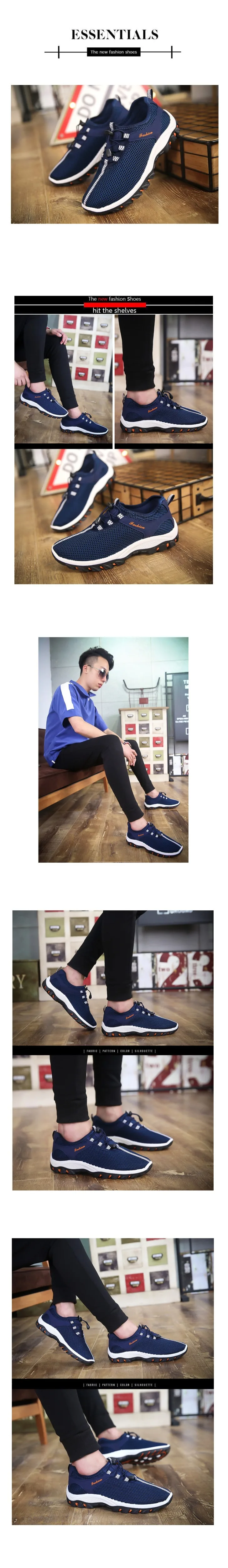 New Breathable Mesh men vulcanize shoes fashion summer flat sneakers men comfortable soft Lace up male shoes 2018 DET669 9