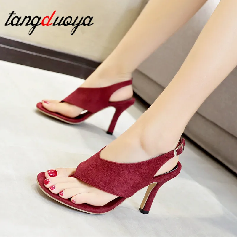 

Fashion Women Summer Pumps Thong Sandals Stiletto High Heel Belt Buckle shoes summer sandals women sandals high heels