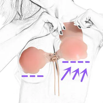 

Silicone Bra Invisible Push Up Sexy Bandage Strapless Bra Stealth Adhesive Backless Breast Enhancer Women's Underwear