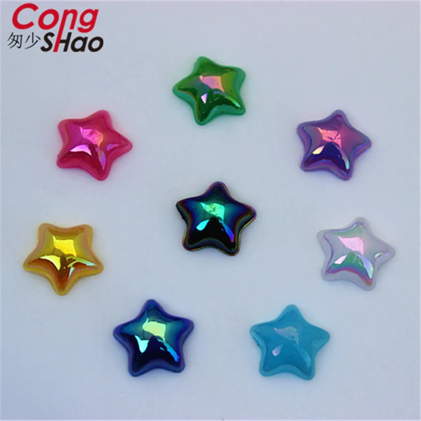 

Cong Shao 300PCS 12mm Five pointed star AB Acrylic Rhinestone Stone stones crystals Flatback for DIY clothing Decoration CS544
