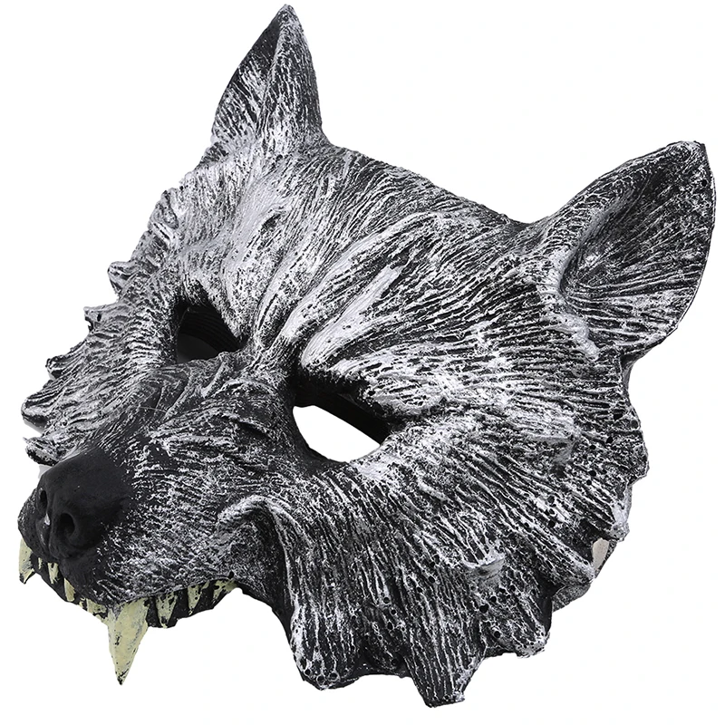 Wolf mask Маскарадный костюм на Хэллоуин; Вечерние Маски с изображением животных; маска с изображением волка; Карнавальная маска с изображением обезьяны и тигра; товары для Хэллоуина - Цвет: Wolf mask