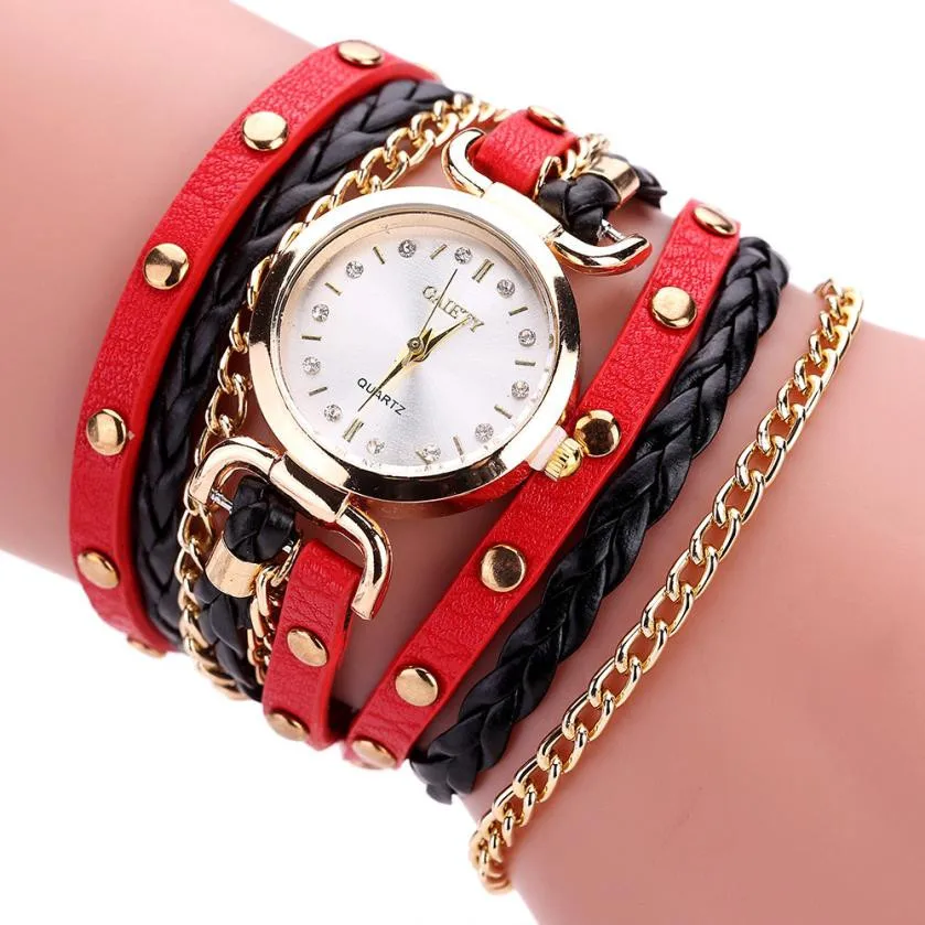 

TZ#502 Ladies Bracelet Student Table Small Twist Rivet Leather Bracelet Table Free Shipping