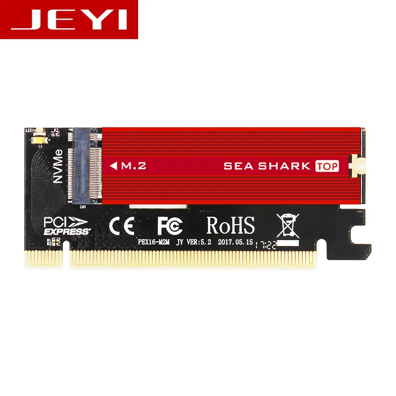 JEYI MX16+ sehark M.2 NVMe SSD NGFF в PCIE 3,0X16 адаптер M Key card Suppor PCI Express 3,0x4 Размер 2230-2280 m.2 полная скорость