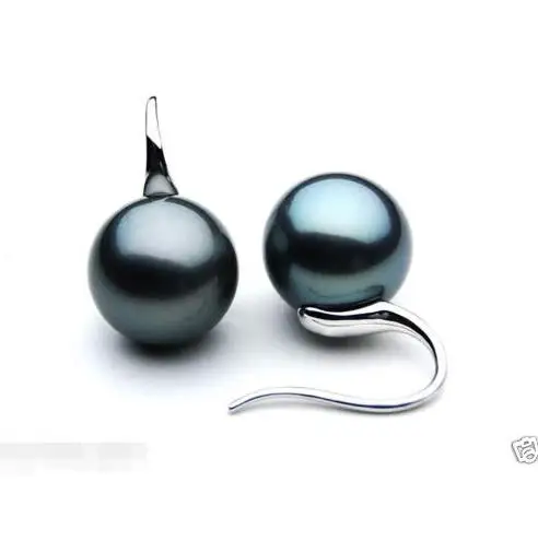 

Selling Picture 10MM AAA SOUTH SEA BLACK SHELL PEARL SOLID STERLING SILVER HOOK EARRINGS