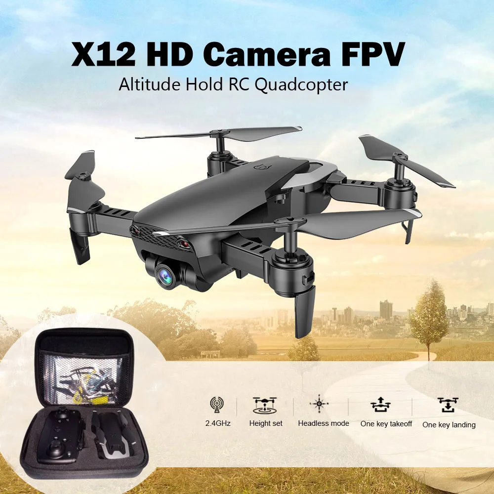 Teeggi X12 RC Дрон с 2MP широкоугольным WiFi FPV камерой HD мини складной Квадрокоптер