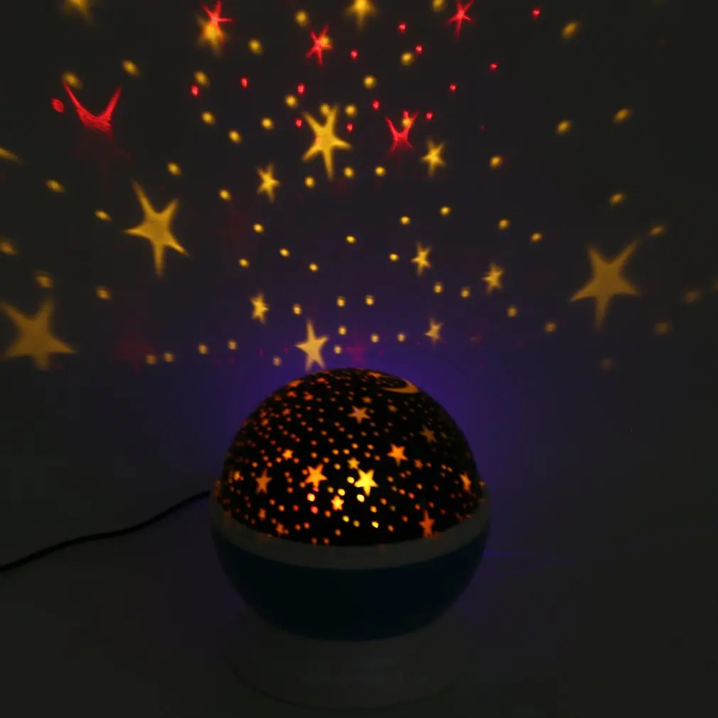 

USB Romantic Star Sky Rotating Projector Night Light with Remote Control Bedside Lamp for Christmas Birthday Gift Home Decor