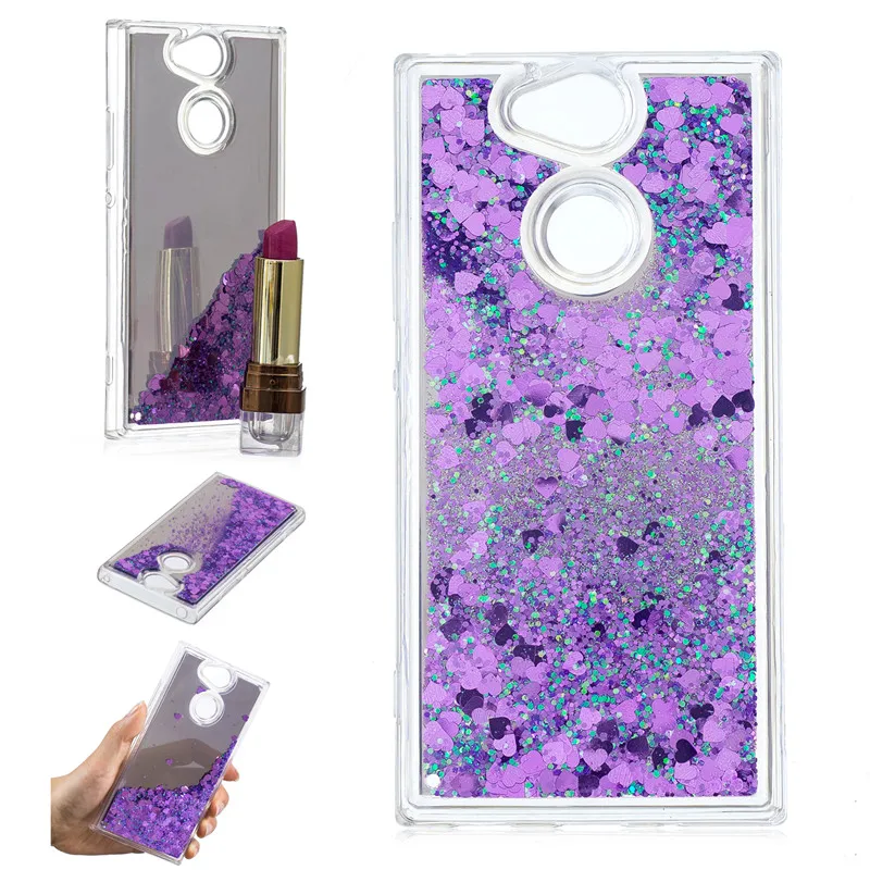 

Dynamic Liquid Quicksand Glitter Phone Case For Sony Xperia L1 XA1 XA2 XA2 Ultra Mirror Case Back Cover