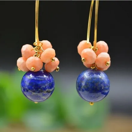 

fashion jewelry female women's natural lapis lazuli pearl silver silver s925 sterling silver gilt earrings